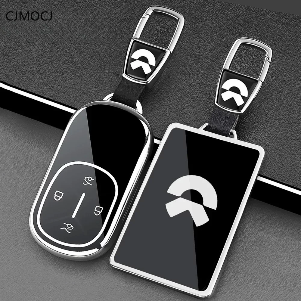 For 2026 NIO ES8 Key Case Cover Chain, TPU Soft Protective Car Key Fob Card Shell, Anti-Scratch Smart Keychain, NIO Accessories