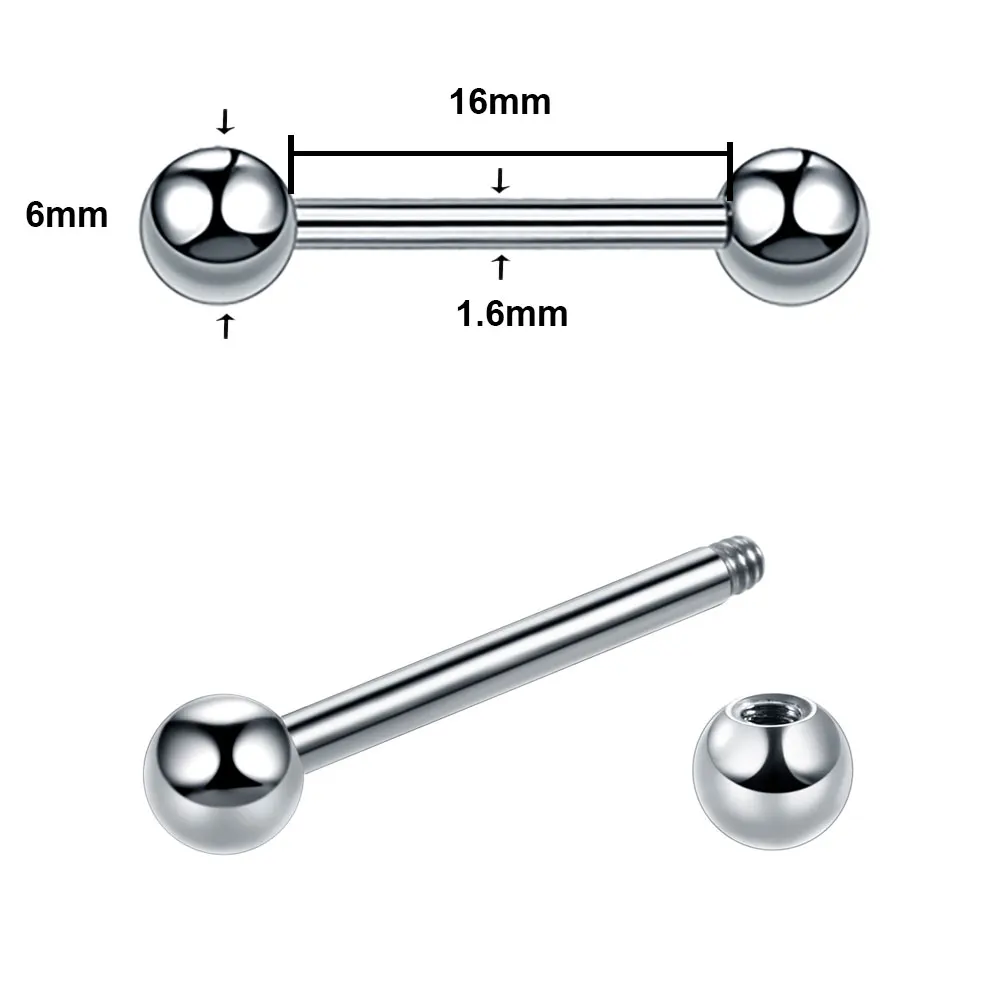 1PC Tongue Ring Piercing for Women Men Nipple Bar Piercing Industrial Barbell Earring Nightclub Body Jewelry Stainless Steel