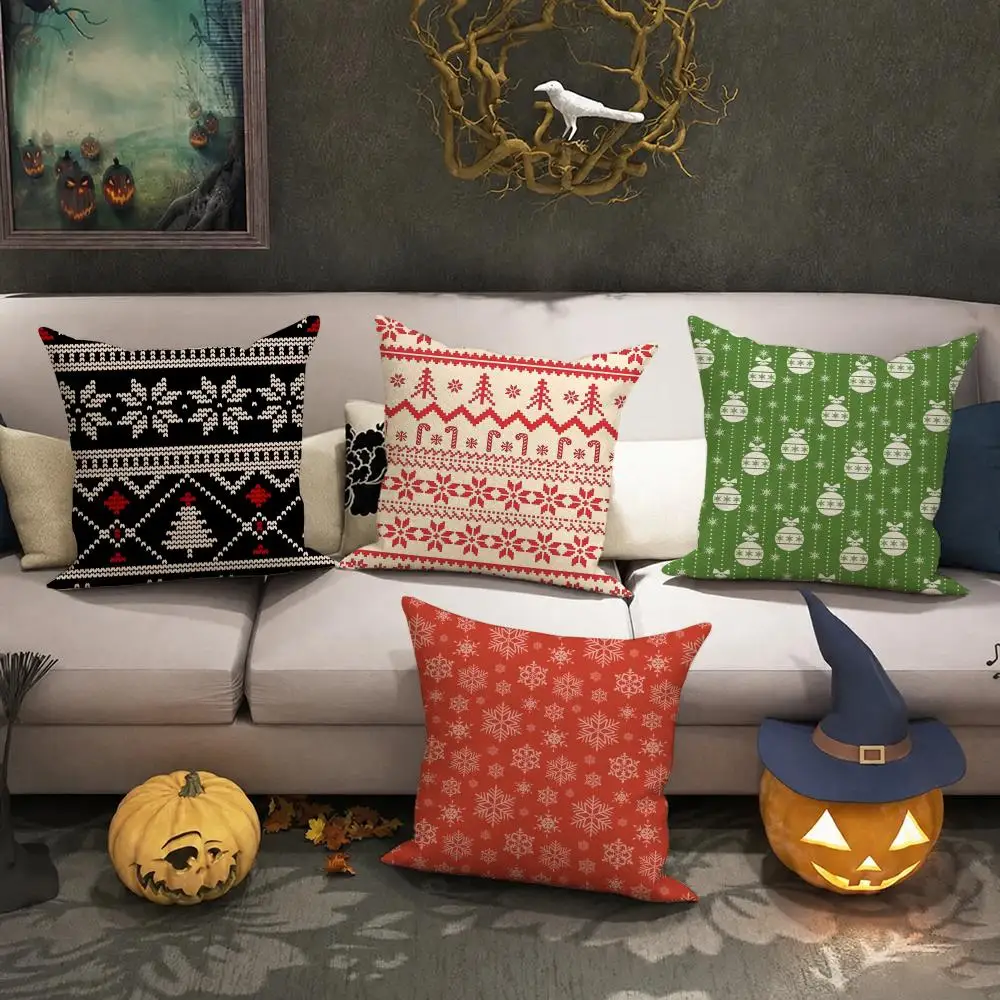 Christmas Snowflakes Cushion Cover Halloween decoration trick or treat cushion cover, ghost, pumpkin head, bat decoration
