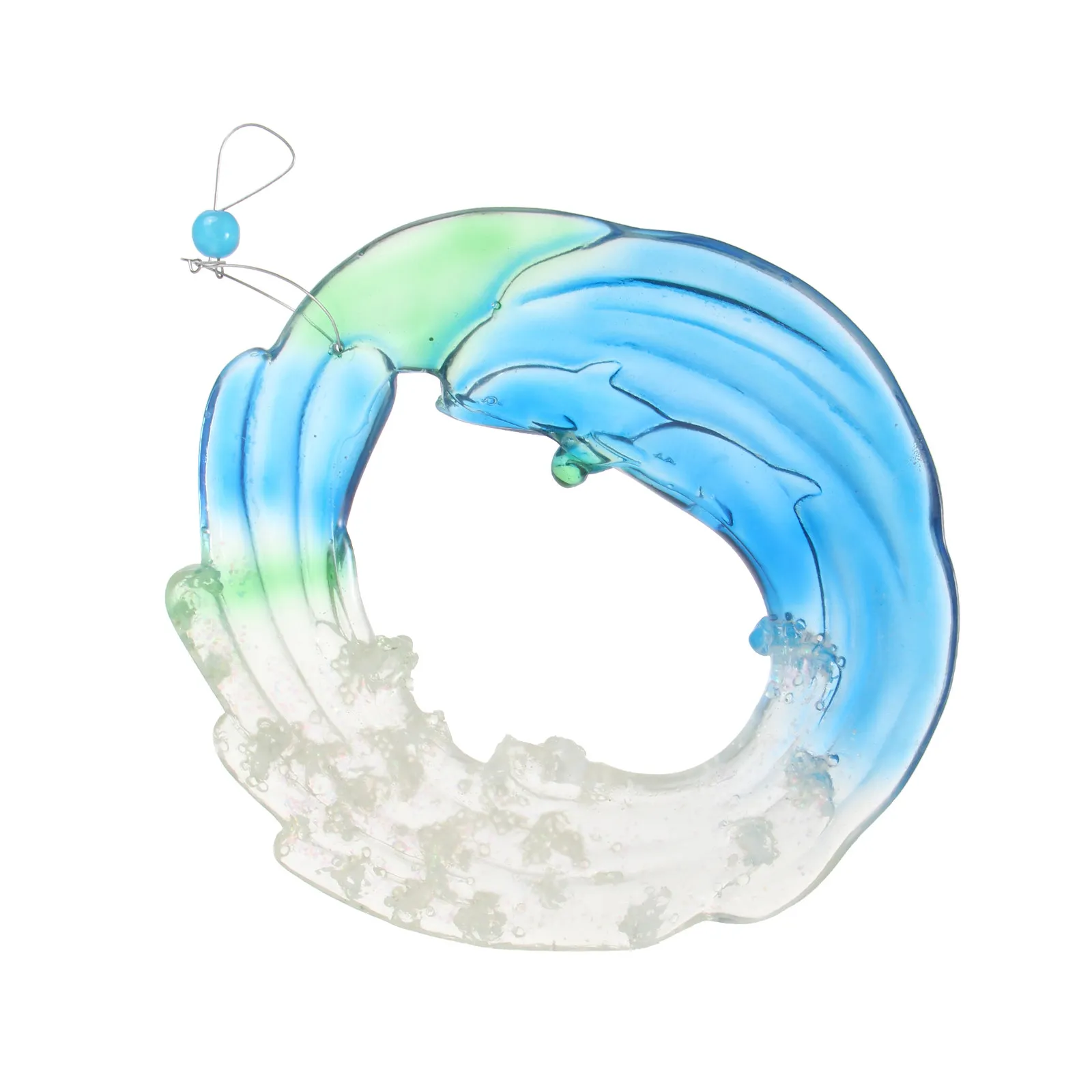 1Pcs Sea Wave Resin Pendant Hanging Garden Ornament Yard Decor Home Decoration Outdoor Indoor Coastal Hawaii Theme Decor
