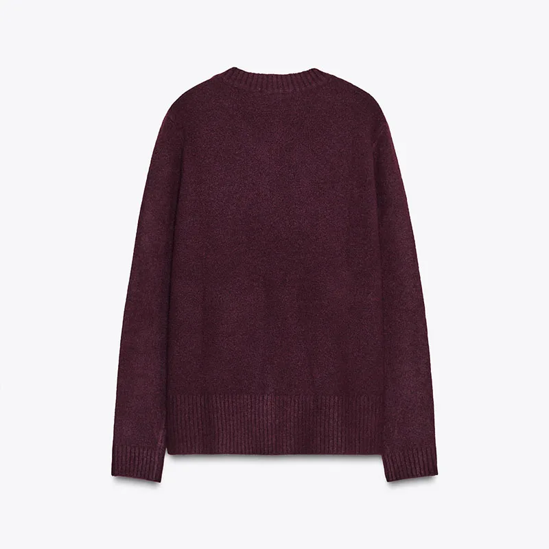 Morbido maglione lavorato a maglia V-Ne lungo Sve vestibilità ampia semplice Sle donna autunno nuovo arrivo Faion Casual Top a tubo dritto