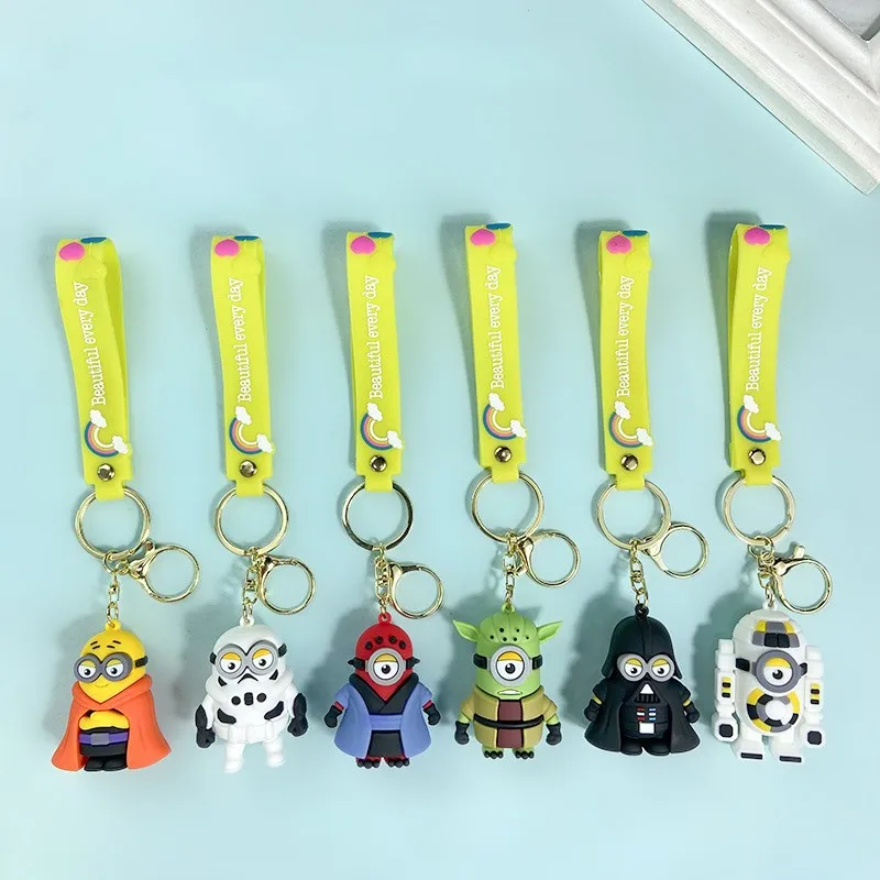 Creative Minion Drag Star Wars Keychain Cute Yoda Darth Vader White Knight Keychain