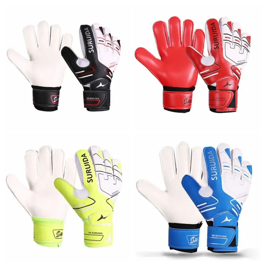 1 Pair Size 5-10 Goalkeeper Gloves Thickened Latex Kids Football Goalie Gloves Wear Resistant Soft Game Goalkeeper Gloves