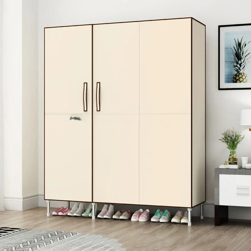 Cupboard Portable Wardrobe Partitions Storage Cabinet Cloth Closet Wardrobe Organizer Shelf  Bedroom Furniture