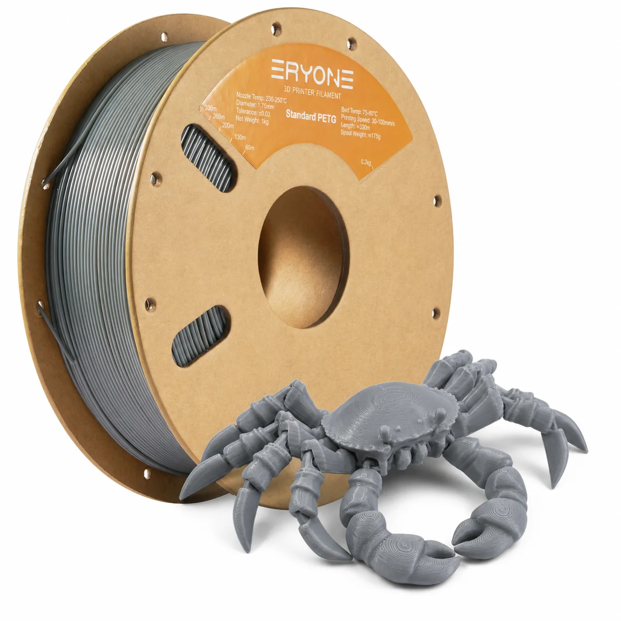 ERYONE 1 kg PETG-Filament 1,75 mm, EU-Mega-Sale 3D-Drucker Starkes Filament Einfaches Drucken, Versand aus Deutschland für schnelle Lieferung