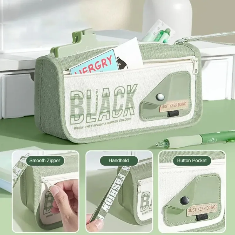 New Large Capacity Pen Bag Handheld Creative Cosmetic Bag Portable High Quality Stationery Bag School