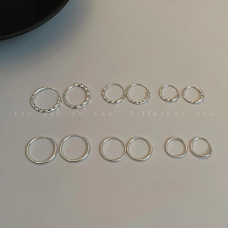 S999 Silver Simple Hoop Earrings for Women - High-End Sleep-Friendly Jewelry.