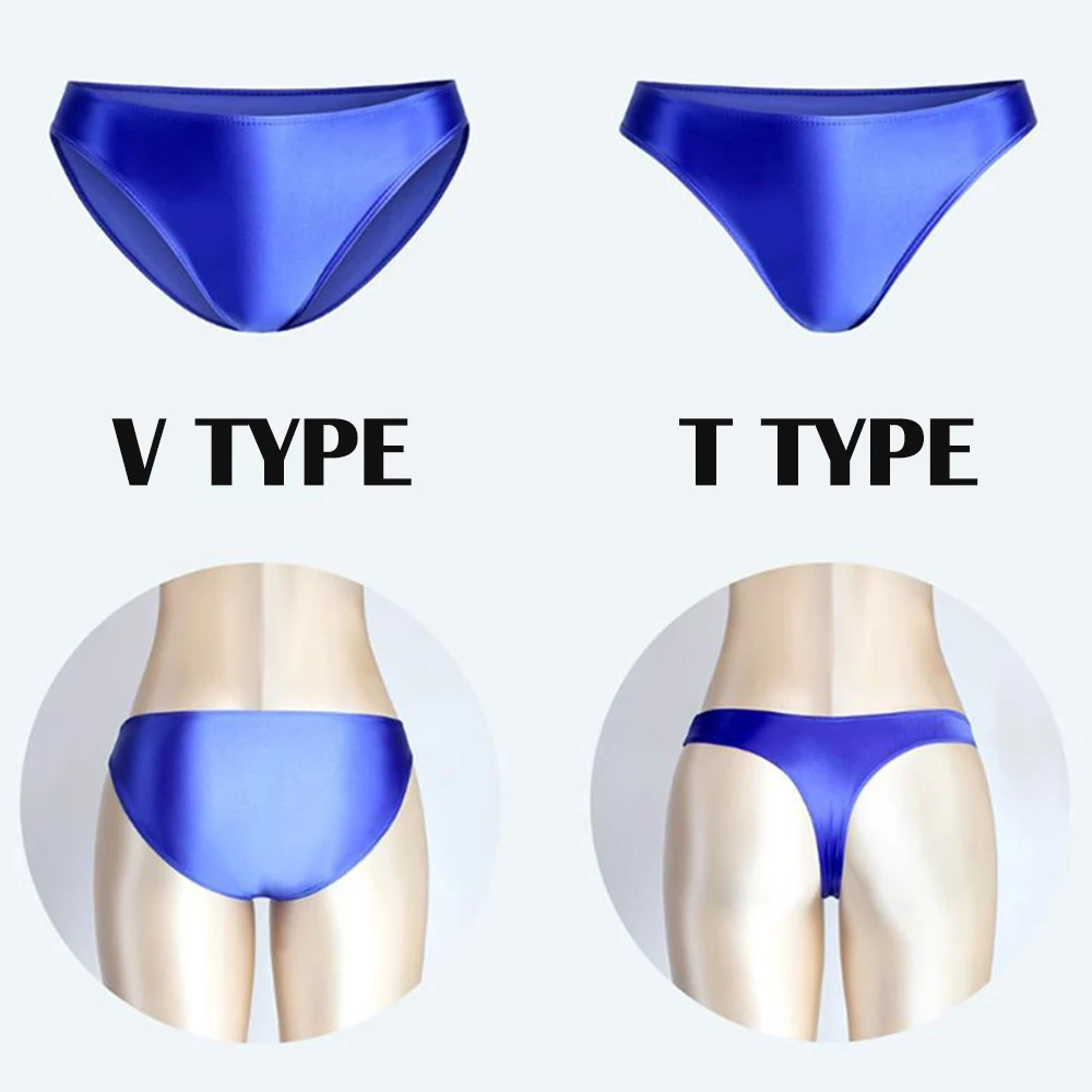 Glossy Women's Lingerie Seamless Ice Silk Panties Underwear Plus Size Sexy Low Waist Briefs