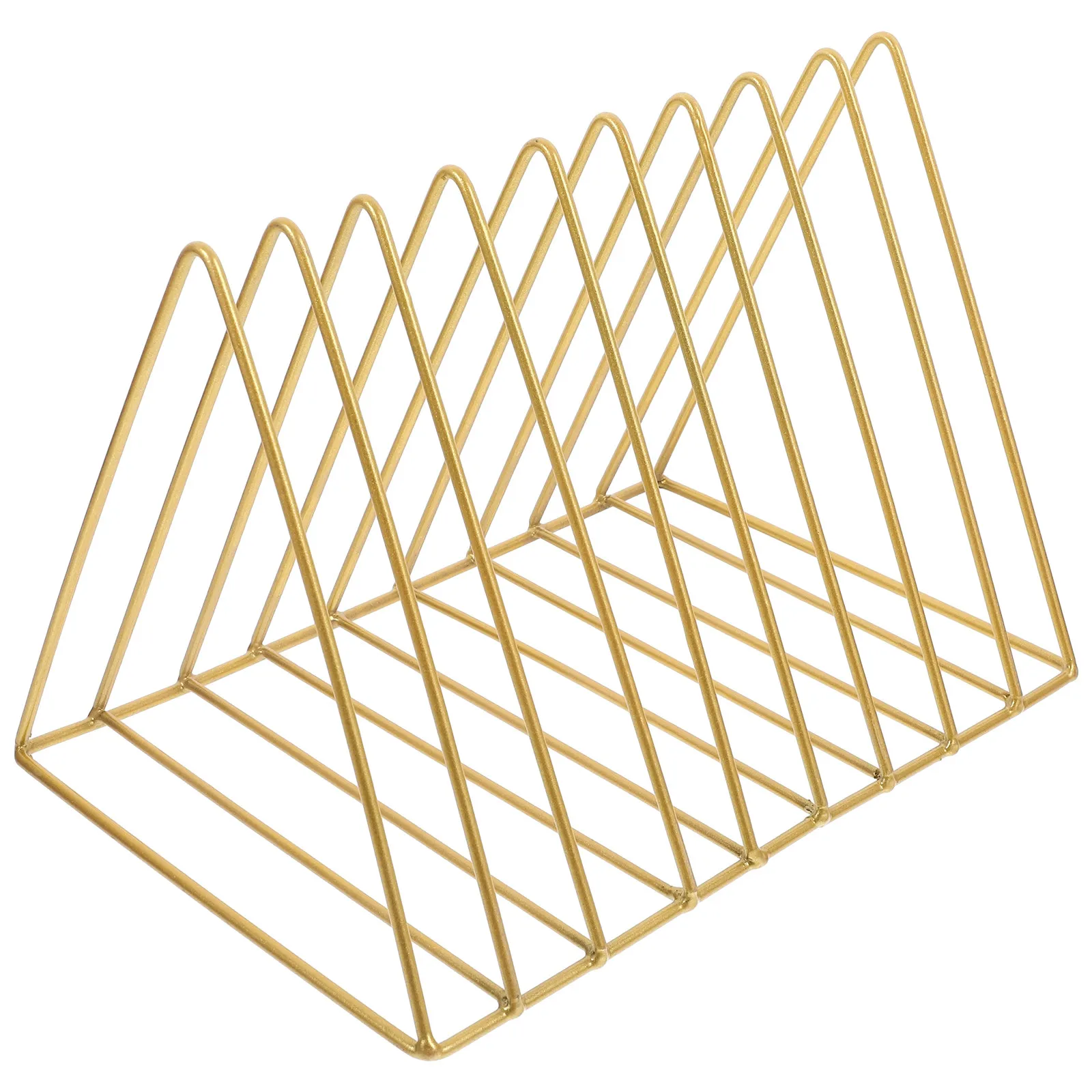 

Metal Book Stand Triangle Desktop Organizer for Books Magazines Files Catalogs Reports Iron Book Holder Shelf Storage Rack