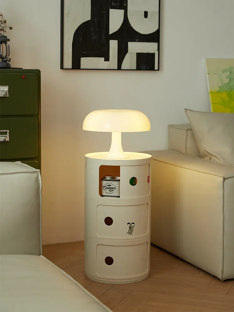 

Round bedside table nordic plastic Bedside cabinet for bedroom small side end table nightstand Storage locker