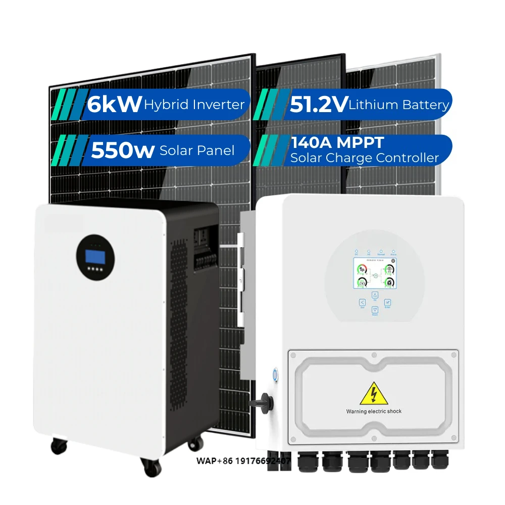 Plug&Play Solar Power System with Deye 6kW Hybrid Inverver 550W Panel 6kWh Battery Full Set for Sustainable Off-Grid Hybrid Use