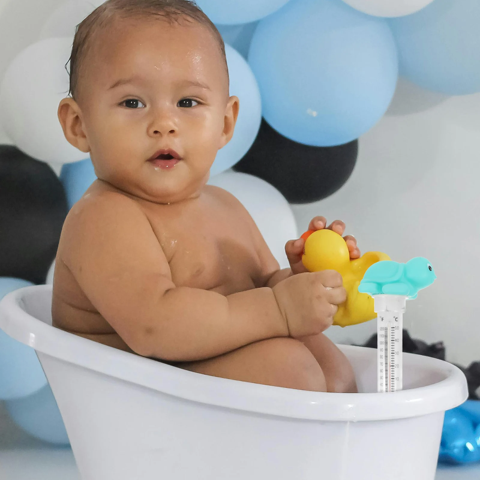 

Floating Water Thermometer PVC Blue Turtle for Baby Tub Measuring Temperature Fast Easy Read Celsius Fahrenheit