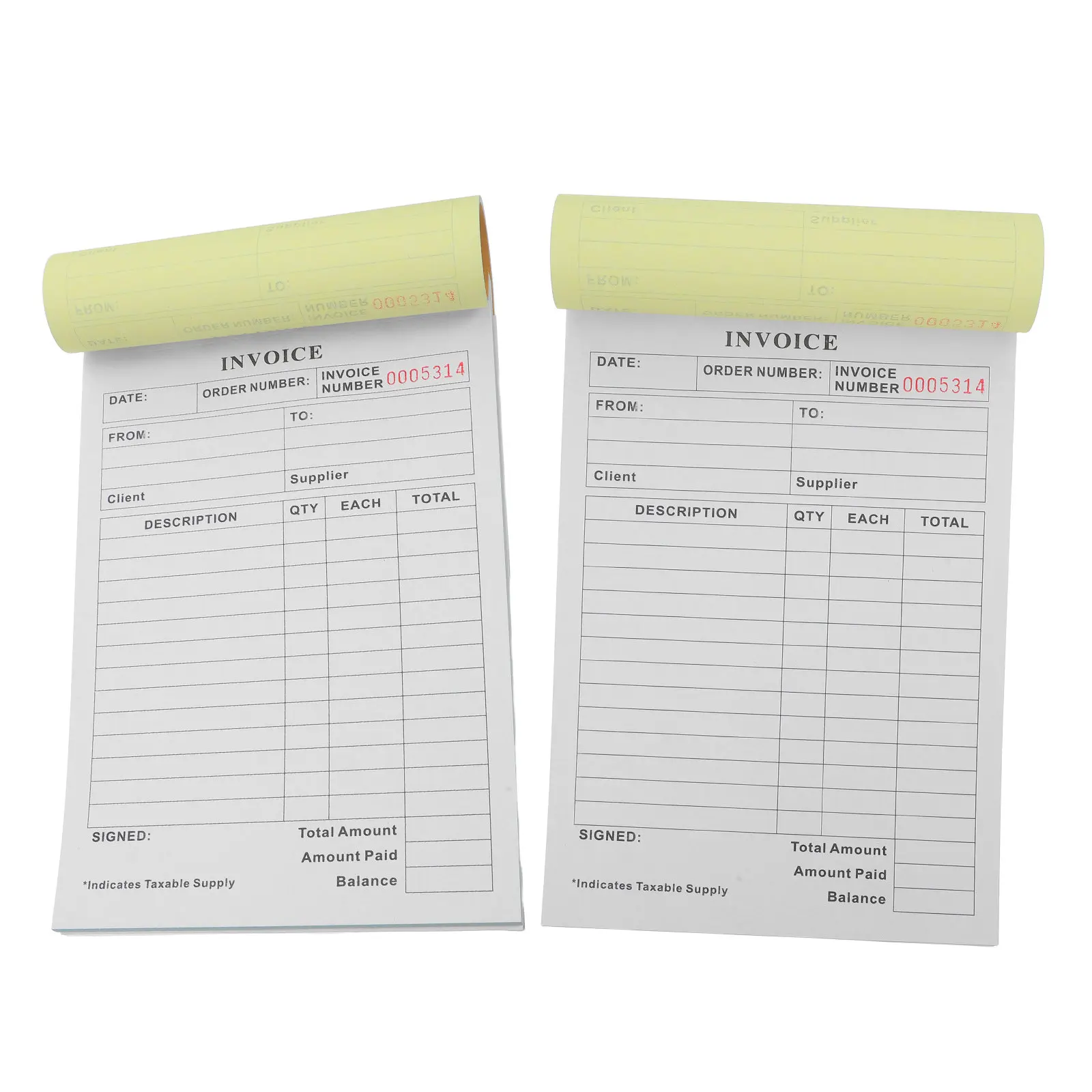 2 Libretas de Facturas y Recibos Autocopiantes, Formularios de Pedido de Venta, Factura Duplicada de 2 Partes, Libretas de Recibos para Contratistas, Formularios de Pedido para Negocios y Boutiques