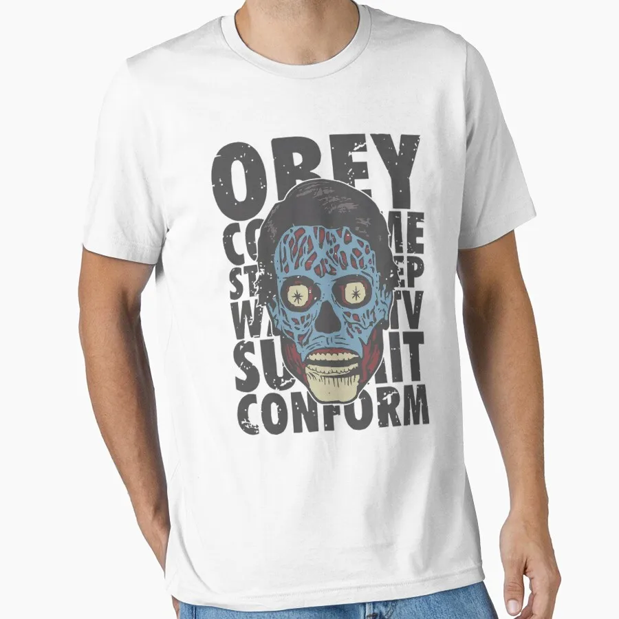 

Quote In Retro Sic-Fi They Live Gift T Shirt John carpenter Vintage Horror movie Alien Graphic clothes All size Tee S-6XL
