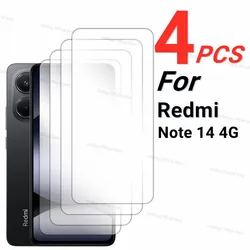 2/4PCS Screen Protector For Xiaomi Redmi Note 14 4G Tempered Glass Xiaomi Redmi Note 14 4G Phone Glass Film Xiaomi Redmi Note 14