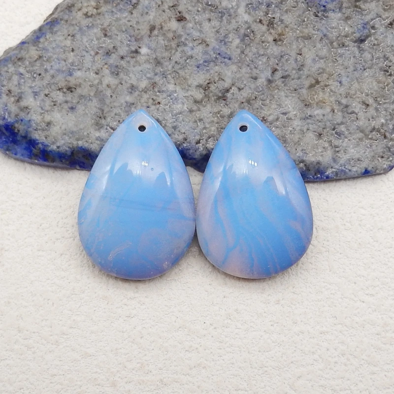 Handmade Jewelry Natural Stone Boulder Opal Opalite Fashion Water Drop Earrings Accessories For Women 27x18x6mm 9g