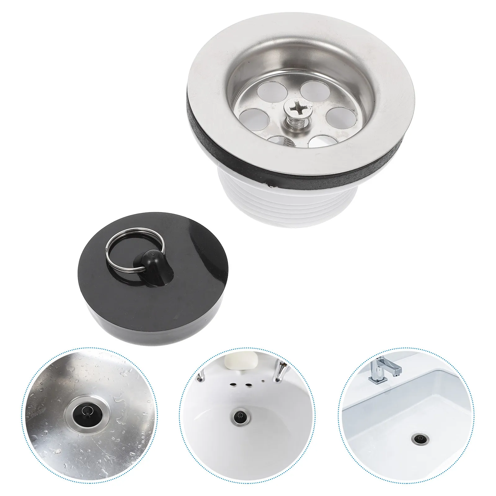 

Bathroom Kitchen Sink Drain Stopper Stainless Steel Large Surface Sink Plug Bath Tub Stopper Anti Clogging Drain Strainer