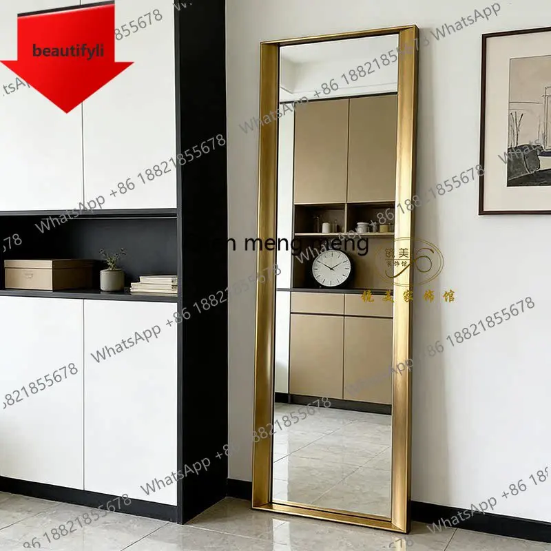 A50 Französischer Retro-Standspiegel Ganzkörperspiegel Amerikanischer Einfacher Holz-Ganzkörperspiegel Luxuriöser Spiegel für Bekleidungsgeschäfte