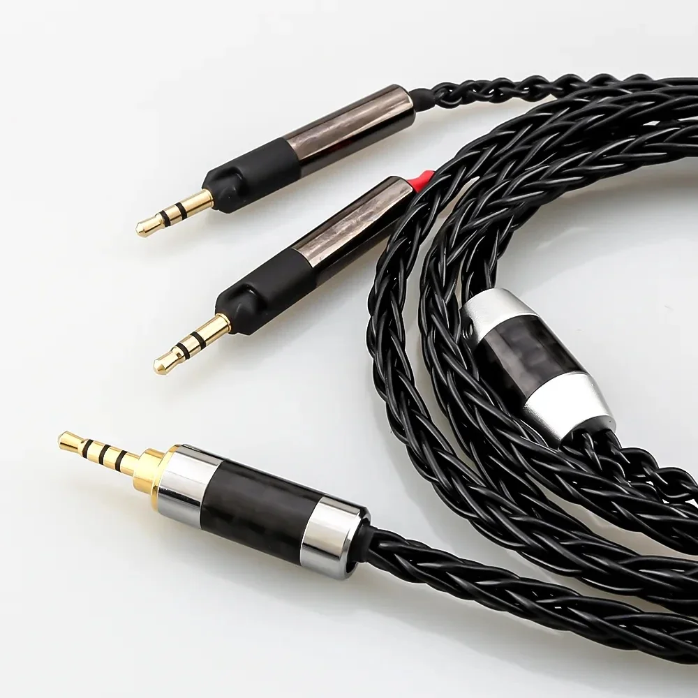 HiFi 4.4/2.5mm Xlr 152 Core Black Silver Plated Earphone Upgrade Cable for ATH-R70X R70X R70X5 Headphones