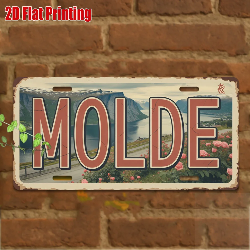 2D Flat -1pc, Vintage Metal Plaque for Decorative Use Only, Outdoor Sign & Wall Decor, Molded Aluminum Sign, Retro Decoration