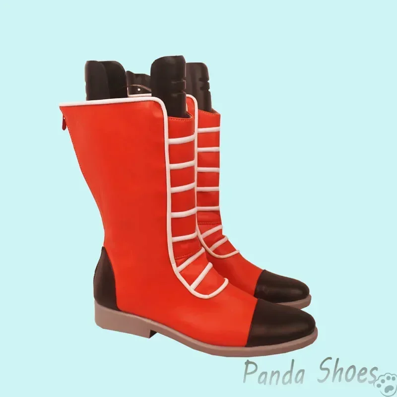 JoJo'sBizarreAdventure Otoishi Akira Scarpe Cosplay Anime Stivali Lunghi Rossi JOJO Costume Cosplay Prop Scarpe per la Festa di Halloween