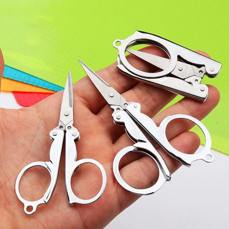 Portable Folding Scissors Stainless Steel Pocket Knife DIY Cutter Tool Handmade Craft Scissors Mini Needlework Thread Tailor