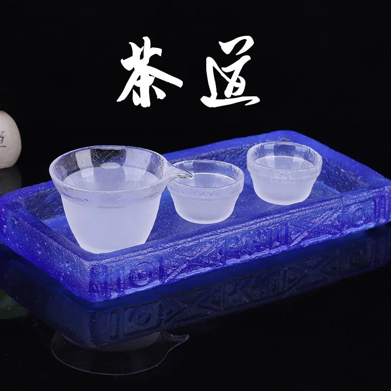 

Glass Set Daji Hemp Pattern Dry Run Tray New Chinese Style Tea Ceremony Crafts Own Manufacturer