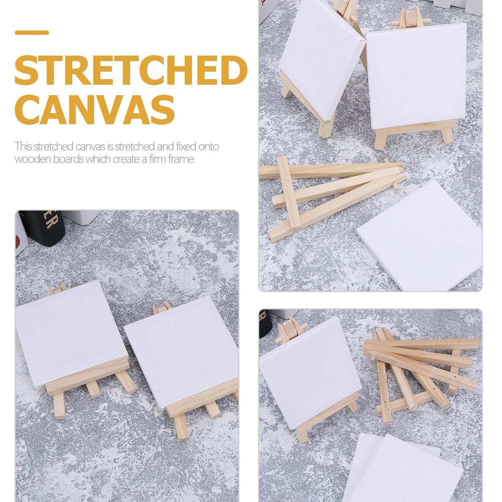 

18 set 18 Wooden Sets for Painting Canvas Holder Kids Mini Triangle Stand Decorative Mini Canvases For Painting Student Gift