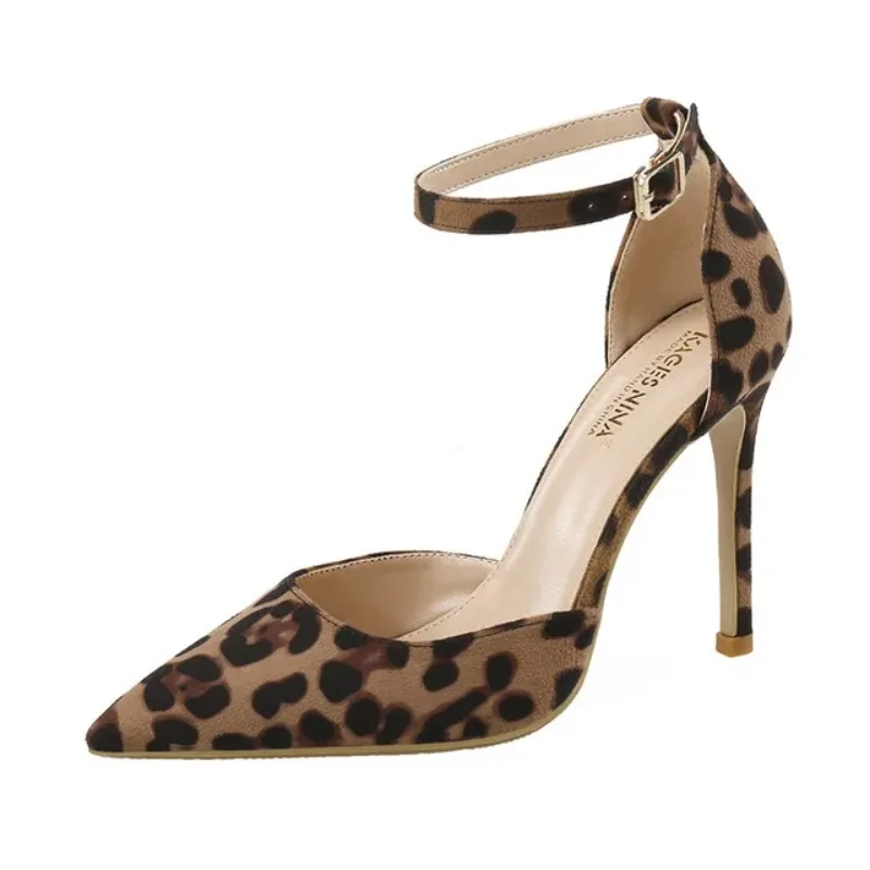 Sexy Leopard Women Shoes High Heels 6-10CM Elegant Office Pumps Shoes Women Animal Print Pointed Toe Luxury Singles Shoes