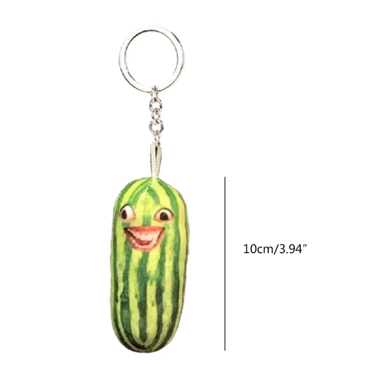 Watermelon Strips Plush Keychain Soft Plush Keychain Women Backpack Bag Pendant