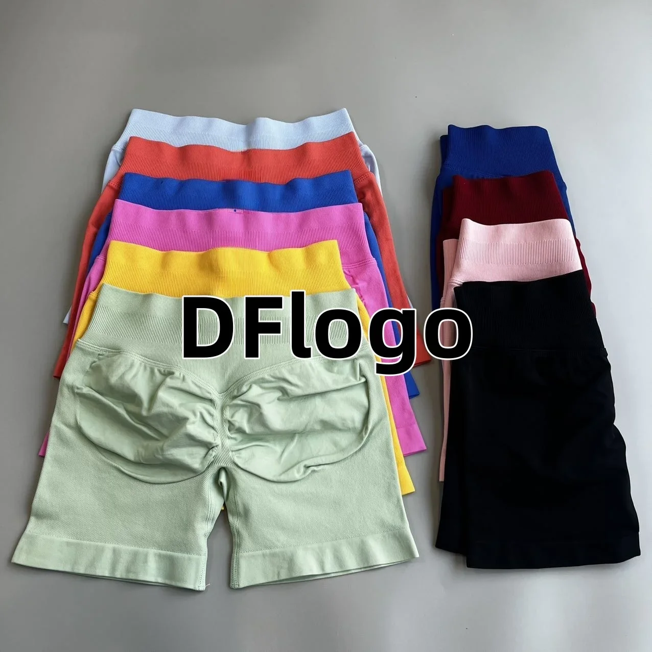 DyfneImpact Shorts With Logo Women Scrunch Bum Gym Low Waist Seamless Yoga Shorts Workout Biker Short Stretch Fitness Short
