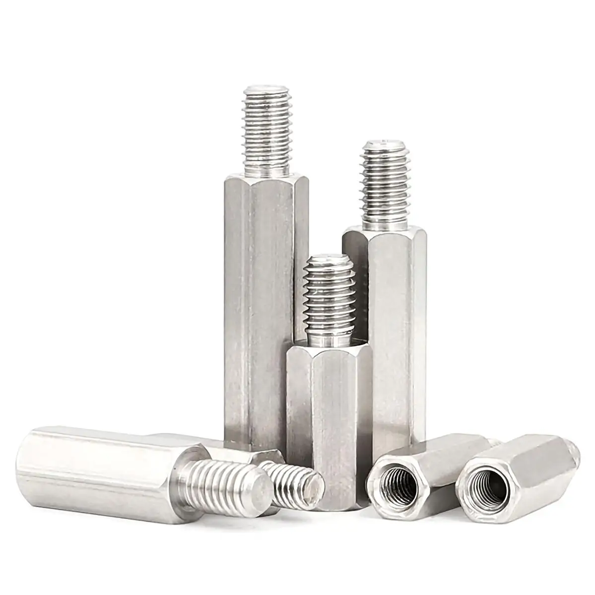 M6 M8 304 Stainless Hexagonal Single Pass Terminal Isolation Column Inner And Outer Teeth Male And Female Studs Anti-corrosion