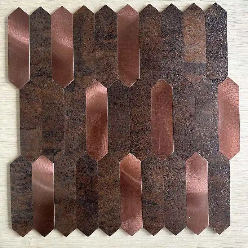 

4pcs/lot Mosaic Wall Tile Peel And Stick Self Adhesive Waterproof Aluminum composite lozenge Kitchen Bath Tile Backsplash118