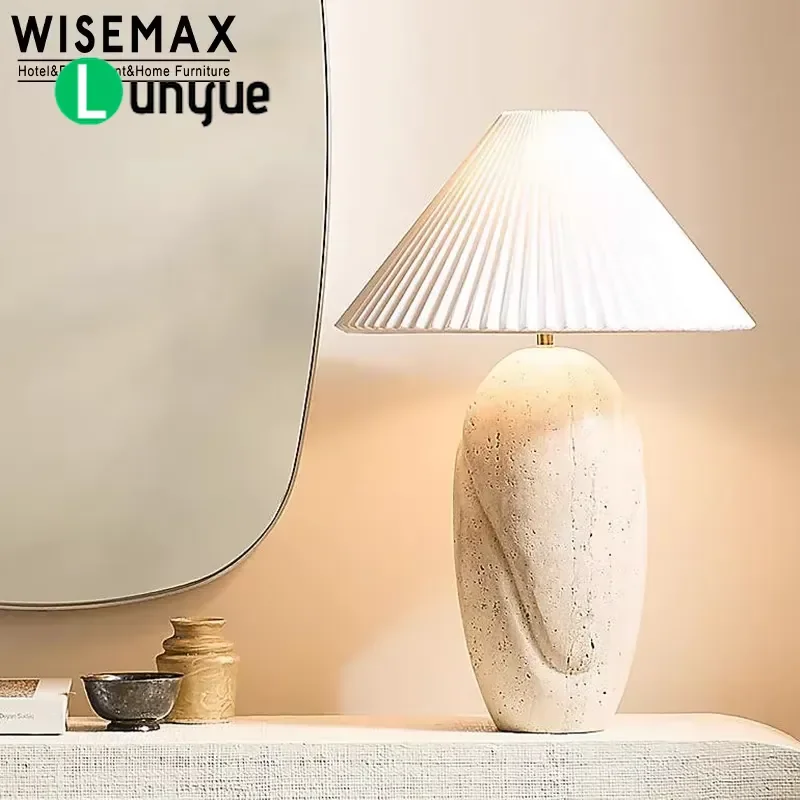 Simple Style Marble Table Lamp for Bedroom Hotel Home Office Decoration Modern Interior Lighting Fixture Elegant Design