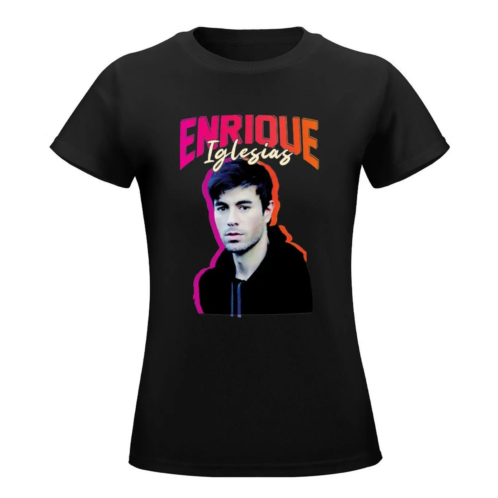 enrique iglesias T-Shirt plus sizes funnys tops workout shirts for Women