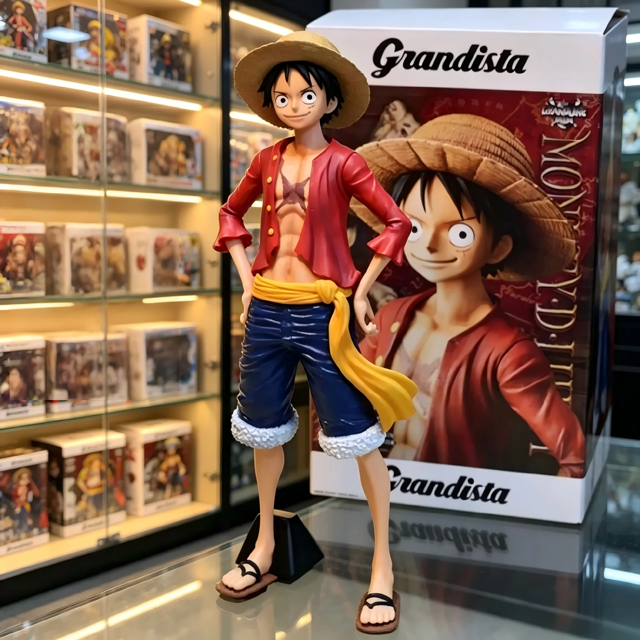 One Piece Luffy Anime Sammelfigur, 3 Wechselbare Gesichter, PVC-Modellstatue, Schreibtischdekoration, Geburtstagsgeschenk