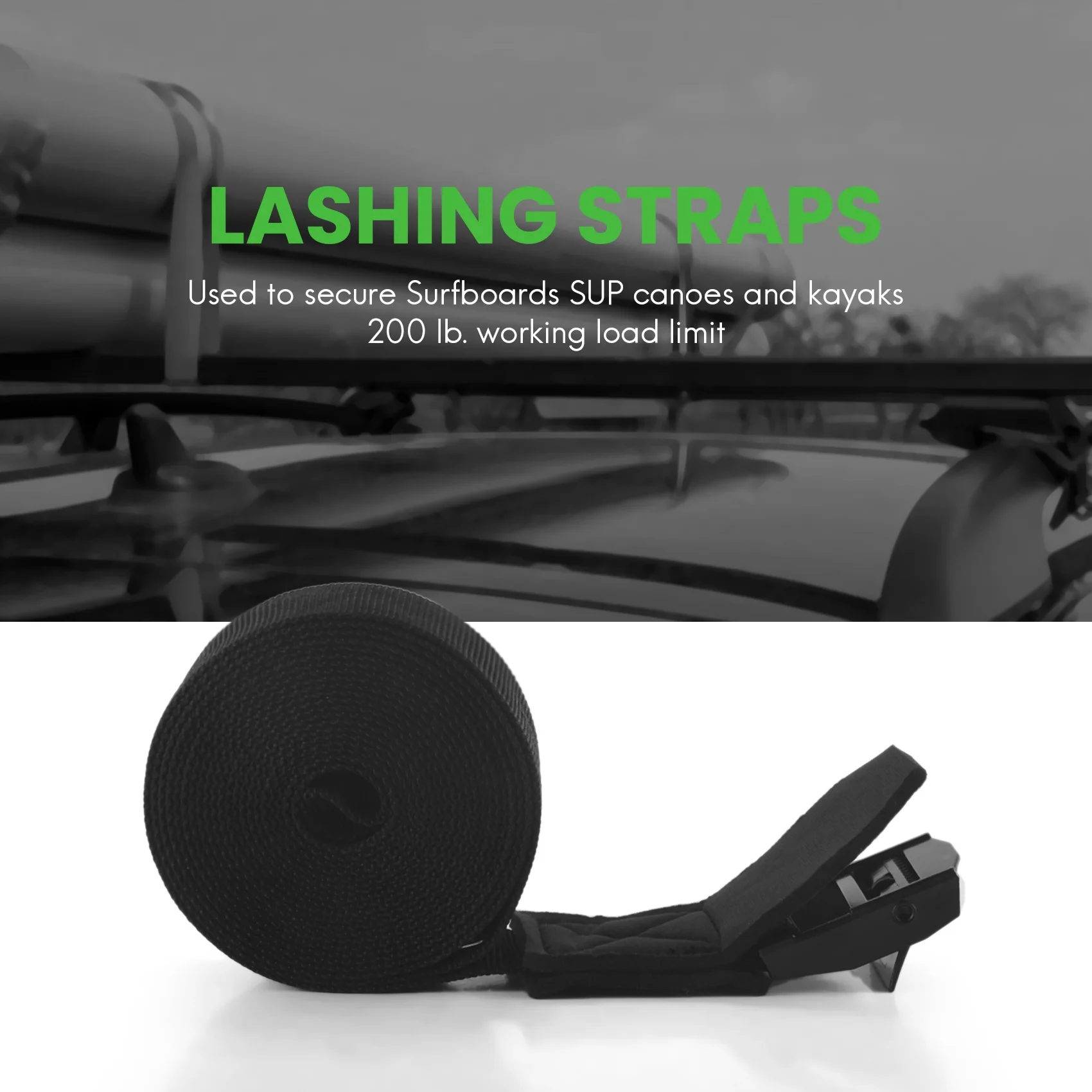 

2 шт., 3 м x 2,5 см, крепежный ремень для доски для серфинга, каяк, багажник на крышу, кулачковая пряжка, крепежный ремень, ремень для автомобильного автобуса, верхний ремень для велосипедной стойки