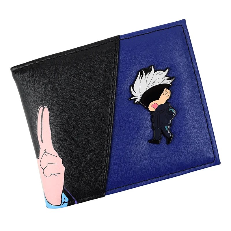 KAYOU Hot Comics Jujutsu Kaisen Wallet Cool Metal Design Short Purse with Zipper Pocket