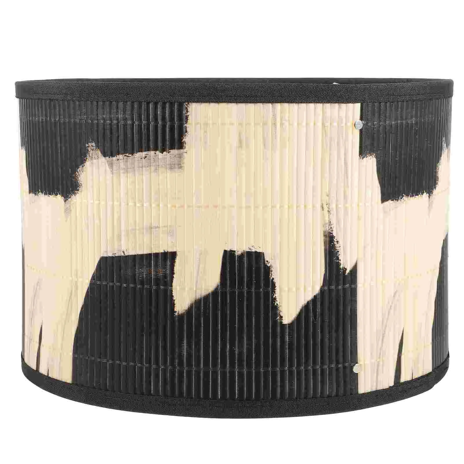 

Pendant Printed Abstract Retro Style Folk House Decorative Lamp Bamboo Crafts Painting Lampshade Bell Shades Table Hanging