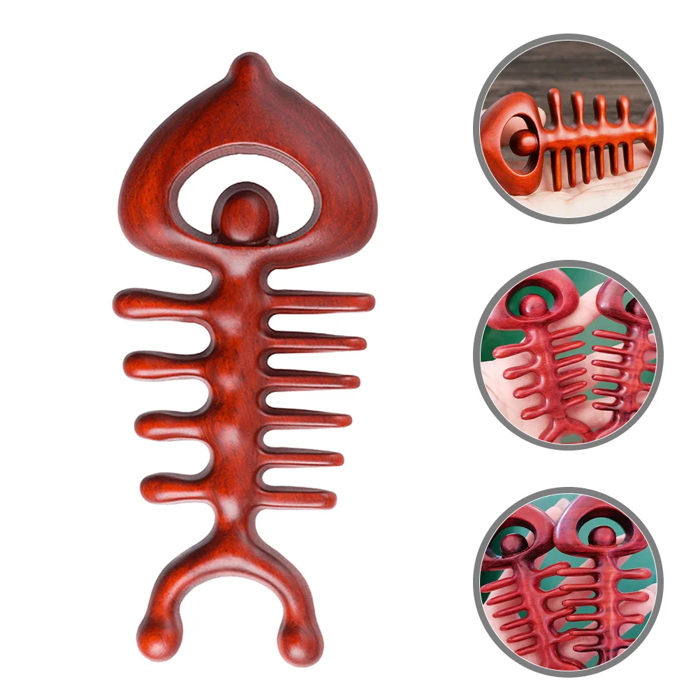 مشط تدليك محمول مصنوع من مواد خشبية، تصميم رائع مصقول جيد، مناسب للتدليك والاسترخاء وتمتد لتخفيف فروة الرأس #3