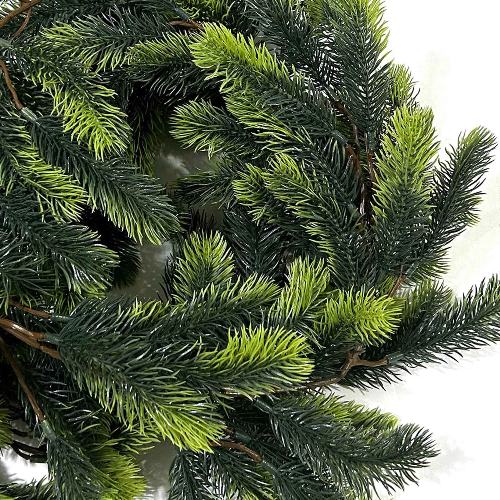 إكليل صنوبر صناعي لعيد الميلاد، إكليل شتوي أخضر للمنزل، الجدار، الشرفة، الطاولة، عباءة، ديكور داخلي وخارجي