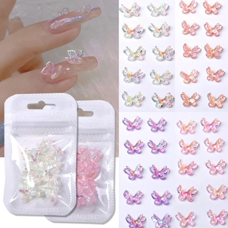 50Pcs Bowknot 3D Cute Pink White purple Nail Art Decorations Nail Charms Accessories Manicure DIY Mini Bowknot Design Supplies