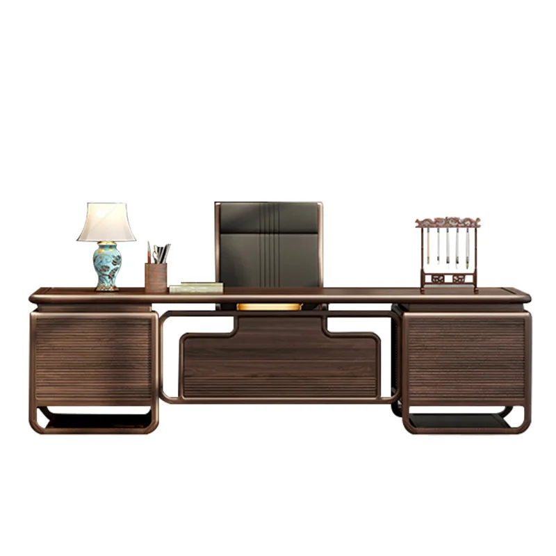 

New Chinese-style office desk, large desk supervisor desk, simple Zen