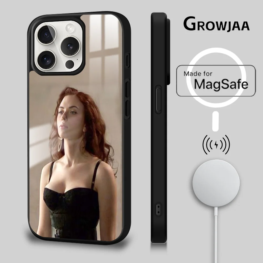 

Hot Pretty Magsafe Phone Case For iPhone 15 14 13 12 11 Pro Max Plus Mini S-Scarlett J-Johanssons Mirror Wireless Magnetic Cover