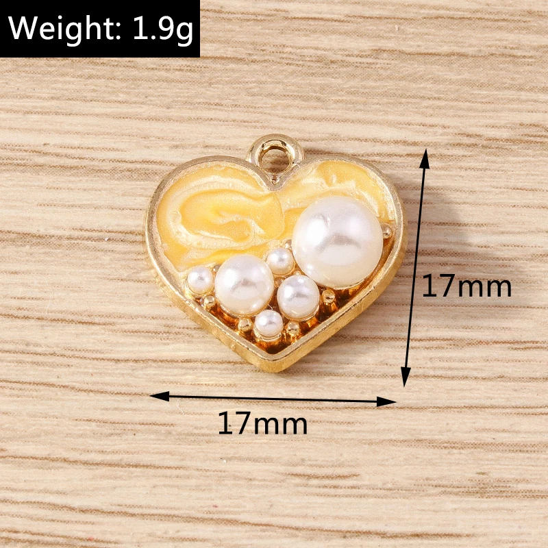 10 stücke niedliche bunte Liebe Herz Charms Anhänger für Schmuck machen Frauen Mode Ohrringe Halsketten Armbänder DIY Handwerk liefert – Detail 4