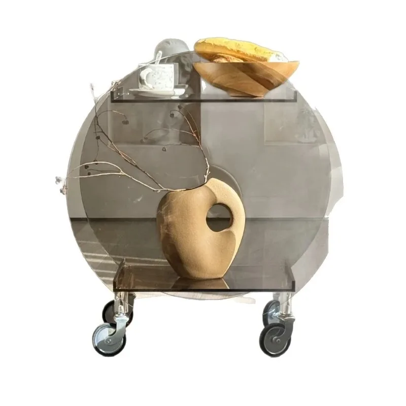 

A few mobile shelves on the side of the trolley sofa can be used for household tea, round wine and meal, and snack storage.