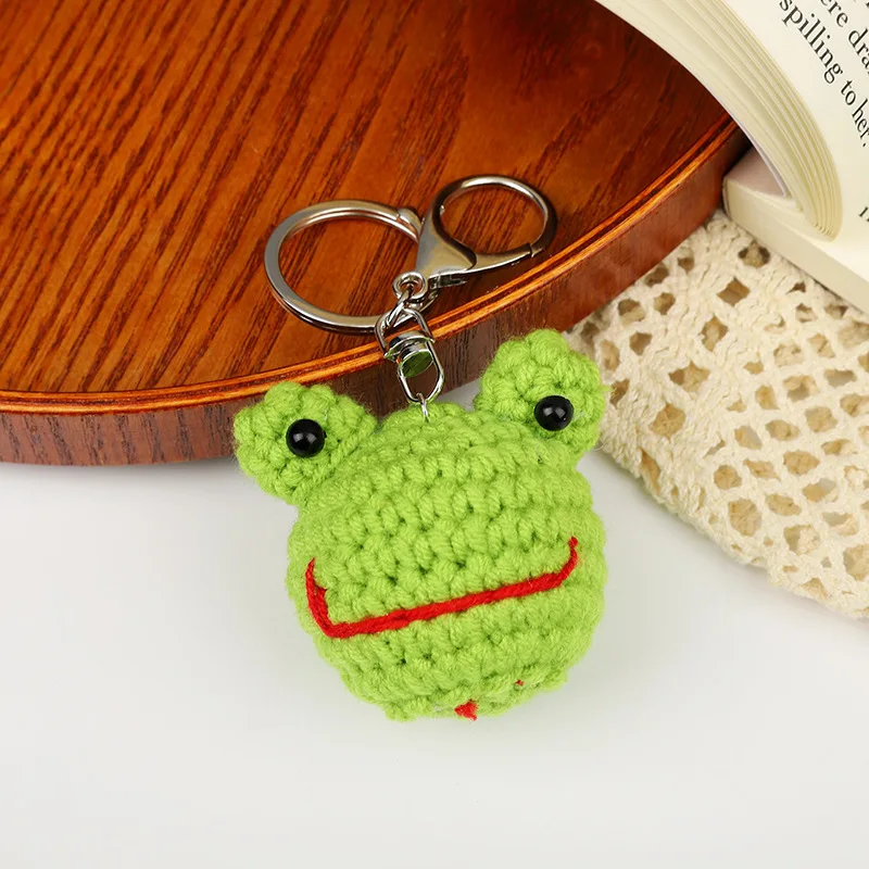 Cute Handmade Diy Weaving Keychain Wool Crochet Unique Knitted Pendant Keyring Bag Charms Jewelry Gift Car Key Ring Accessory