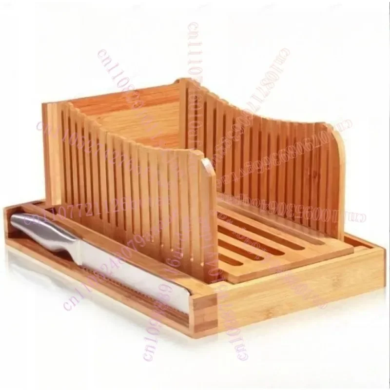 Bamboo Bread Slicer Creative Household Toast Bread Splitter European Style Wooden Bread Ham Slicer