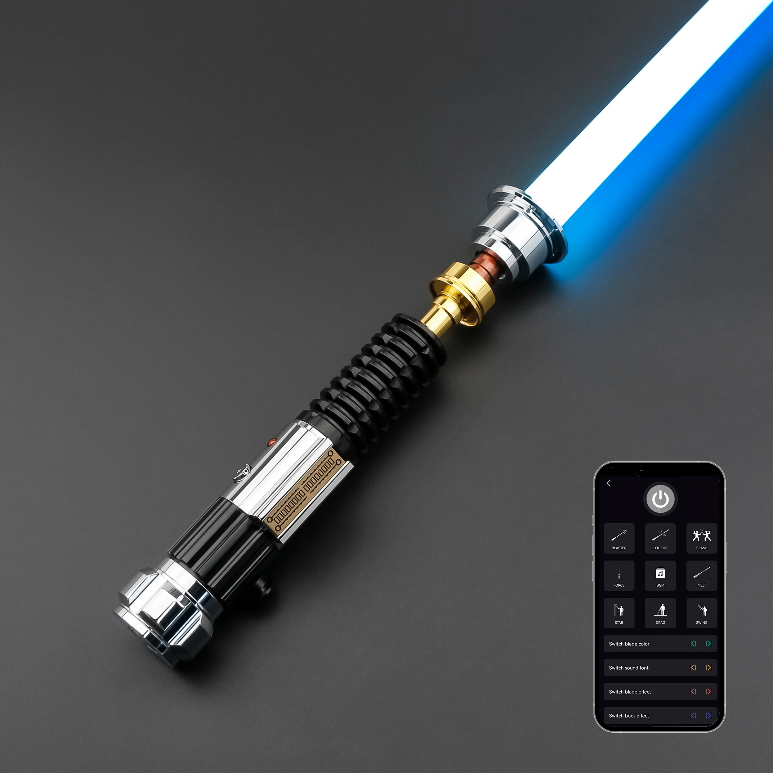 OBW EP3 Bluetooth Lightsaber 12colors Light Sword Smooth Swing FOC Blaster Metal Hilt Heavy Dueling Sword Jedi Cosplay Toys view 4