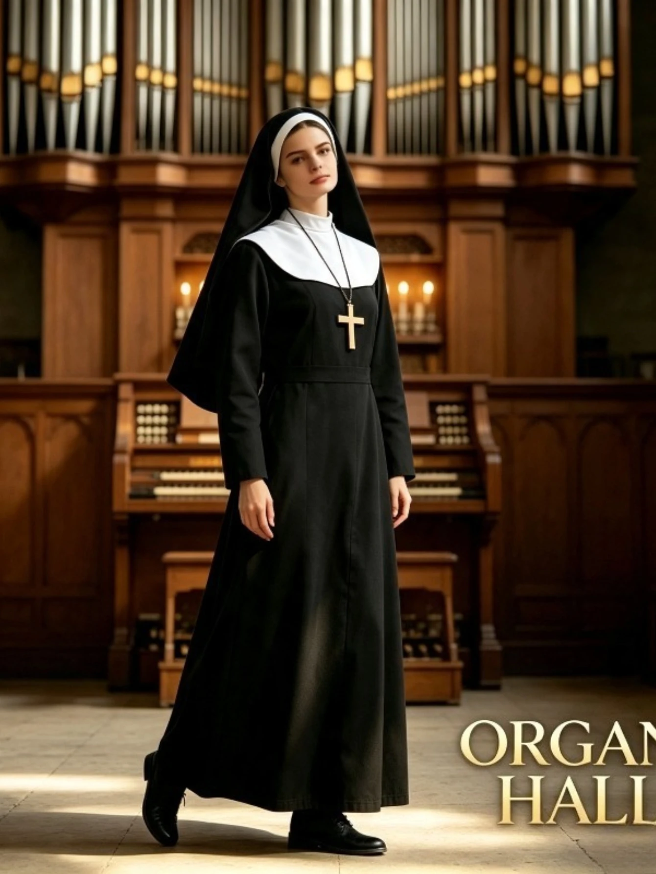 A Role-playing Costume Set for Girls and Nuns Aged 14 and Above Decorated with Pendants Featuring Fancy Costumes for Halloween